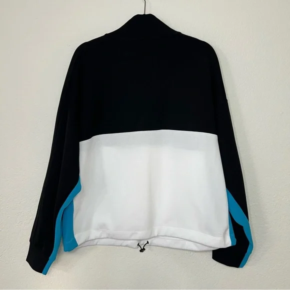NWT DKNY Sport Pullover 1/2 Zip Up Color Block Sweatshirt Blue Black Size XXL - Picture 3 of 10